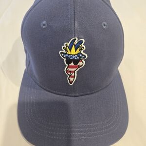 Men's Blue Cap with Embroidered Patch